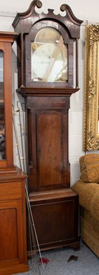 Lot 1210 - An Oak and Mahogany Thirty Hour Painted Dial...