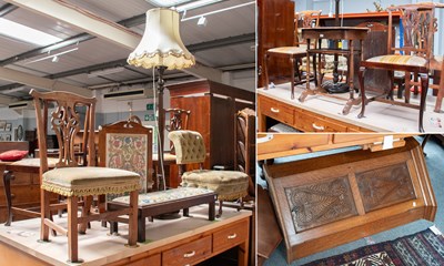 Lot 1344 - A Group of Furniture: three similar Georgian...