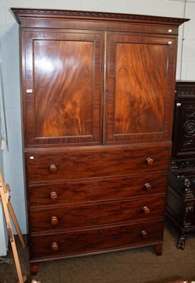Lot 1355 - A George III Mahogany Secretaire Press, the...