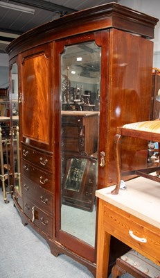 Lot 1374 - A Large Edwardian Mahogany Bow Fronted...