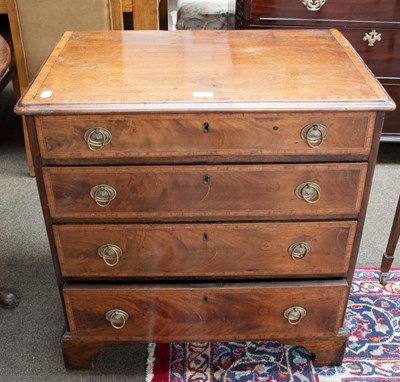 Lot 1304 - A Georgian Crossbanded Mahogany four Height...