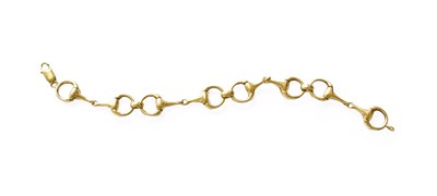 Lot 275 - A 9 Carat Gold Fancy Link Bracelet, of snaffle...