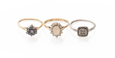 Lot 278 - A 9 Carat Gold Sapphire and Diamond Cluster...