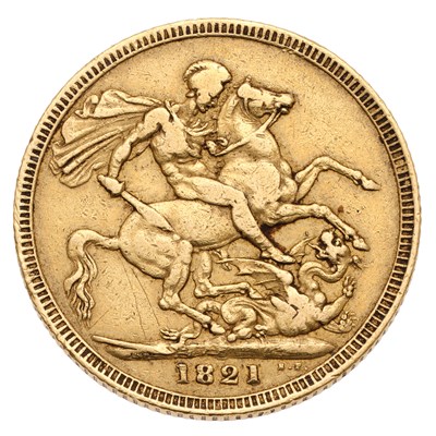 Lot 285 - George IV, Sovereign 1821, laureate head,...