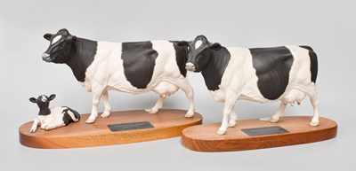 Lot 20 - Beswick Connoisseur Friesian Bull; together...