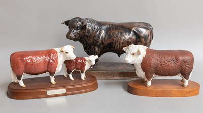 Lot 40 - Beswick Hereford Cattle, comprising Polled...