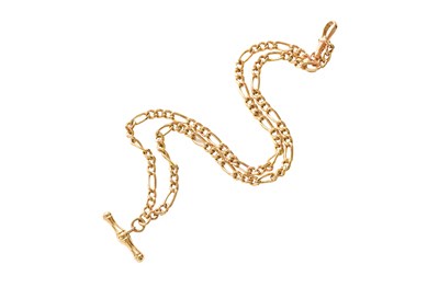 Lot 267 - A 9 Carat Gold Figaro Chain, suspending a...