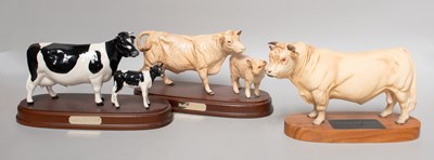 Lot 42 - Beswick Connoisseur Charolais Bull; together...