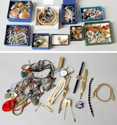 Lot 210 - A Quantity of Silver and Costume Jewellery,...