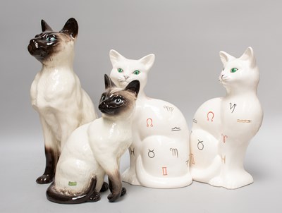 Lot 47 - Beswick Fireside Cats, including Siamese Cat,...