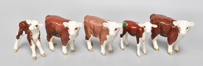 Lot 4 - Beswick Hereford Calves, various versions in...