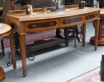 Lot 1435 - A Reproduction Bow-Fronted Walnut Serving...
