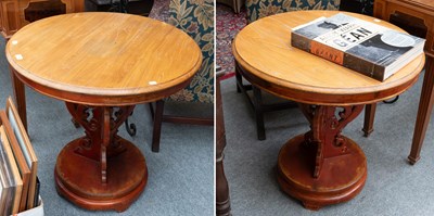 Lot 1186 - Pair of Chinese Style Stained Pine Pedestal...
