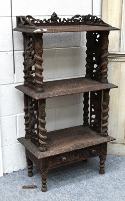 Lot 1421 - Anglo-Indian Carved Whatnot, 61cm by 35cm by...