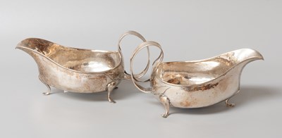 Lot 14 - A Pair of George V Silver Sauceboats, by...