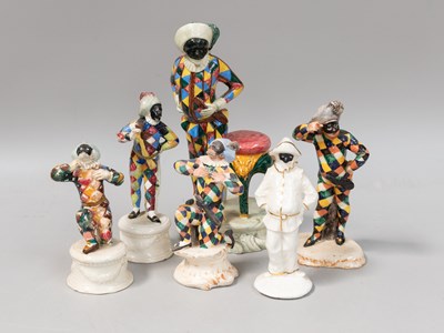 Lot 124 - A Nove Faience Figure of Harlequin, 20th...
