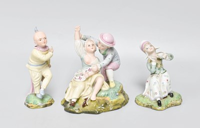 Lot 61 - Three Höchst Style Porcelain Figures, 20th...