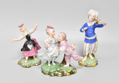 Lot 63 - Three Höchst Style Porcelain Figures, 20th...