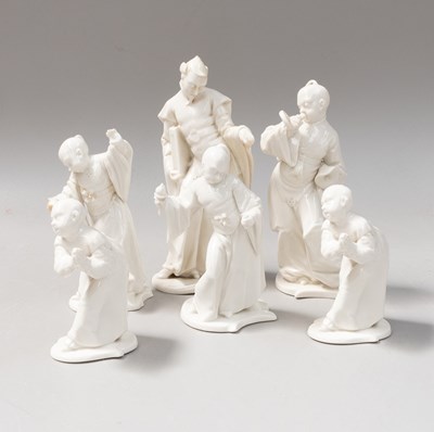 Lot 129 - Six Nymphenburg White Porcelain Figures, 20th...