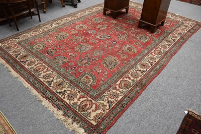 Lot 1271 - Tabriz Carpet, the raspberry field of 'Shah...