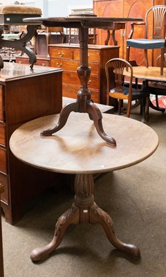 Lot 1242 - An 18th Century Circular Oak Tilt Top Tripod...