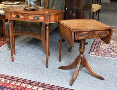 Lot 1405 - A Reproduction Serpentine Fronted Yewwood Hall...