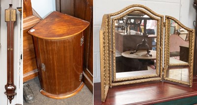 Lot 1213 - A Mahogany Stick Barometer, early 19th century,...
