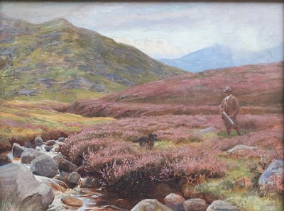 Lot 1133 - James Barnum Cook Moorland landscape with...
