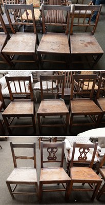 Lot 1287 - A Harlequin Set of Six Oak 19th Century...