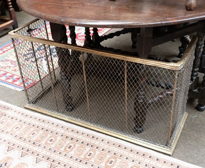 Lot 1230 - A 19th Brass Nursery Fender, 100cm by 35cm by...