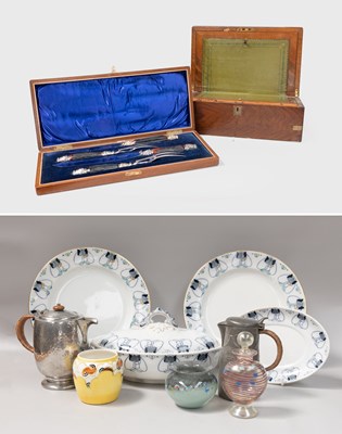 Lot 161 - Victorian Antler and Silver Mounted Carving...