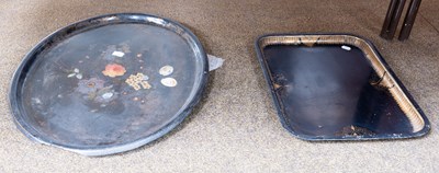 Lot 187 - Ant papier mache tray and a toleware tray (2)