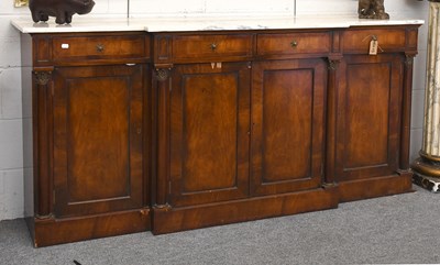 Lot 1458 - A Regency-Style Marble Topped Crossbanded...