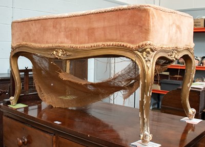 Lot 1320 - A French 19th Century Carved Giltwood Stool,...