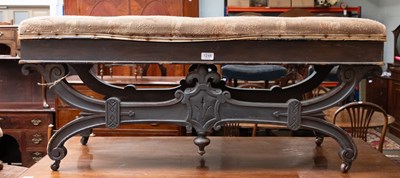 Lot 1244 - A 19th Century Carved Painted Wood Duet Stool,...
