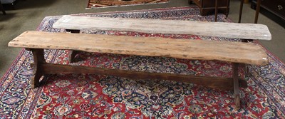 Lot 1473 - A Pair of Pine Benches, 215cm long