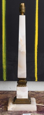 Lot 1467 - An White Onyx Obelisk-Form Table Lamp, 33cm...