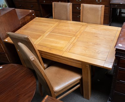 Lot 1308 - A Mdern Oak Draw-leaf Dining Table, 172cm by...