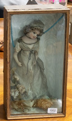 Lot 1002 - 19th Century Wax Shoulder Head Doll, with...