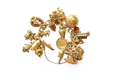 Lot 219 - A Curb Link Bracelet, stamped '9' and '.375',...