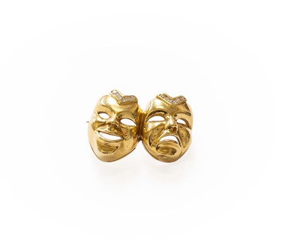 Lot 269 - A Double Theatrical Mask Brooch, with an...