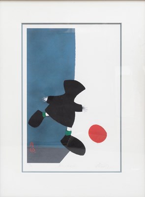 Lot 1021 - After Mackenzie Thorpe (b.1956) "Boy and Ball"...