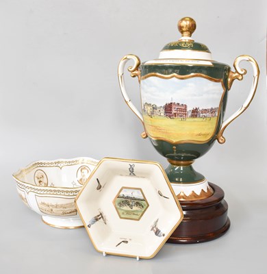 Lot 279 - An Aynsley porcelain commemorative twin...