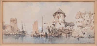 Lot 1012 - Paul Marny (1829-1914) Continental port scene...