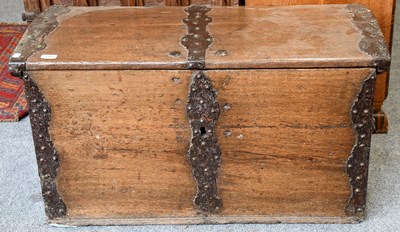 Lot 1369 - A Continental 18th Century Iron Bound Oak...