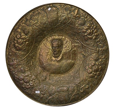 Lot 1397 - A Large 18th Century Dutch Brass Charger with...
