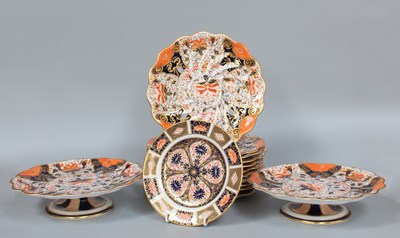Lot 158 - A Davenport Porcelain Imari Dessert Service,...