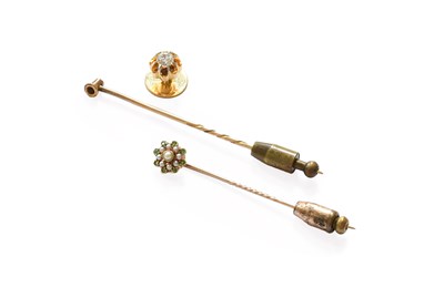 Lot 231 - A Diamond Solitaire Dress Stud/Stick Pin, the...