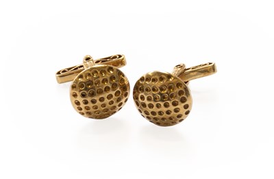 Lot 431 - A Pair of 9 Carat Gold Cufflinks, of textured...