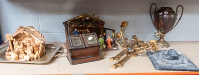 Lot 198 - A Pair of Gilt Metal Twin Light Wall Sconces,...